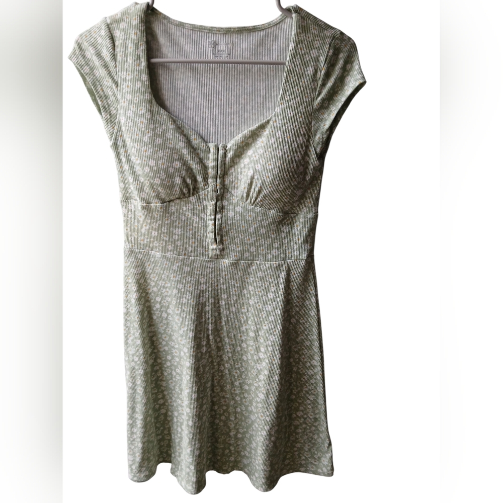 NOBO Light Green Daisy Pattern Mini Dress Women’s Small Floral Sleeveless